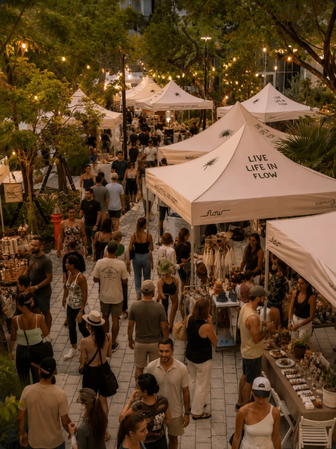 Mercado de emprendedores locales en el paseo del desarrollo